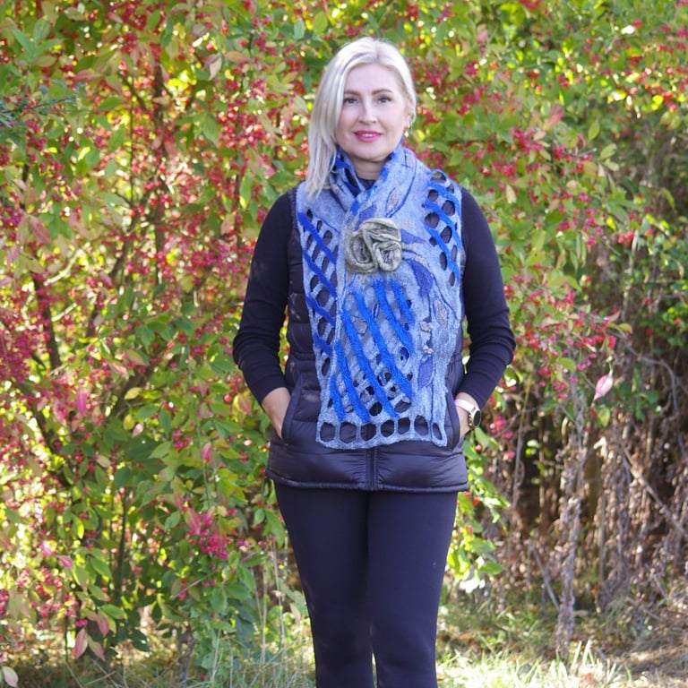 Handmade Merino Wool Felt Scarf