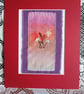 Mixed media textile art wall hanging, unframed Fibre art original flower picture - Image 1