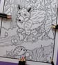 Fox Woodland Animals A4 Colouring Page Printable JPG by S Godwin Studio - Image 3