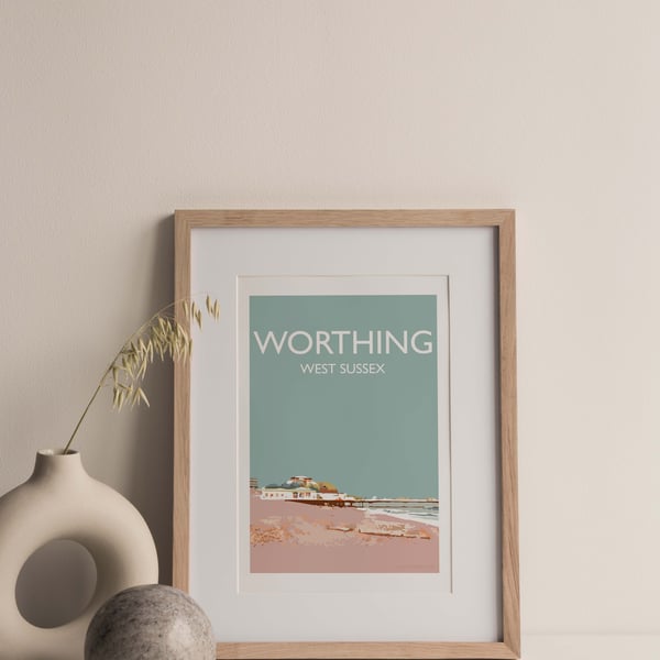 Worthing, West Sussex, UK Giclee Travel Print