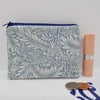 Coin purse mini make up in blue Larkspur William Morris fabric 