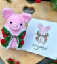 Merry Pigmas! Jolly HollyBerry Greetings Card - Image 4