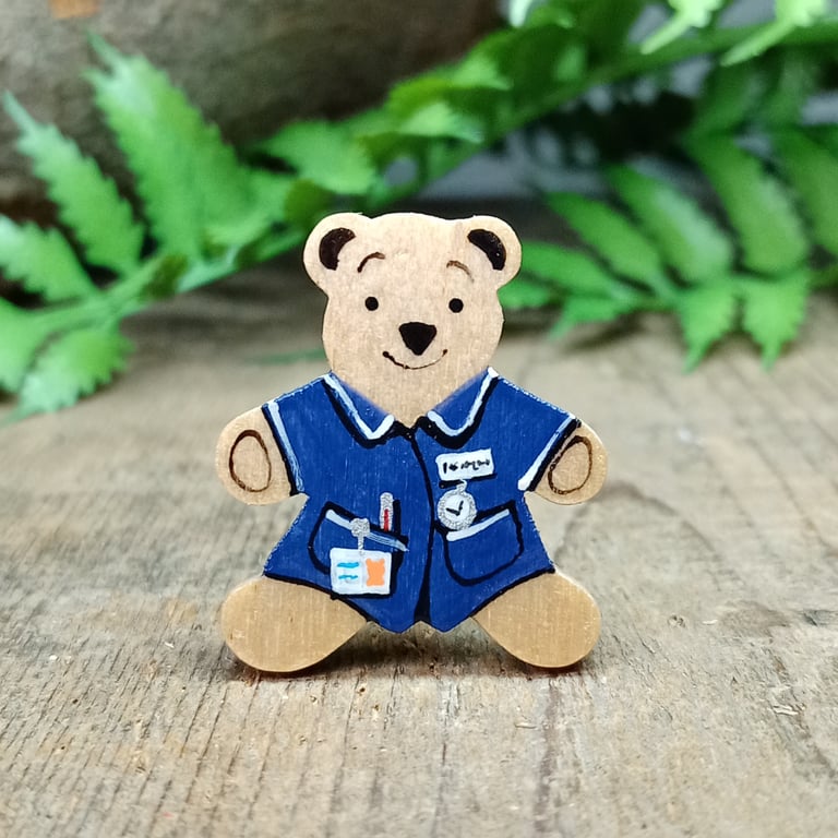 Nurse Badge, Handmade Nurse Teddy Bear Pin, Nurse Graduation, Thank You Gift