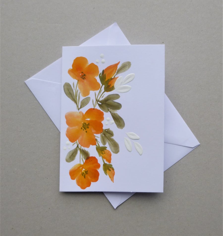 Hand painted blank greetings card ( ref F 824 A3 )