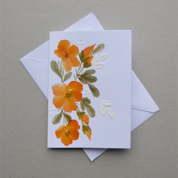 Hand painted blank greetings card ( ref F 824 A3 )