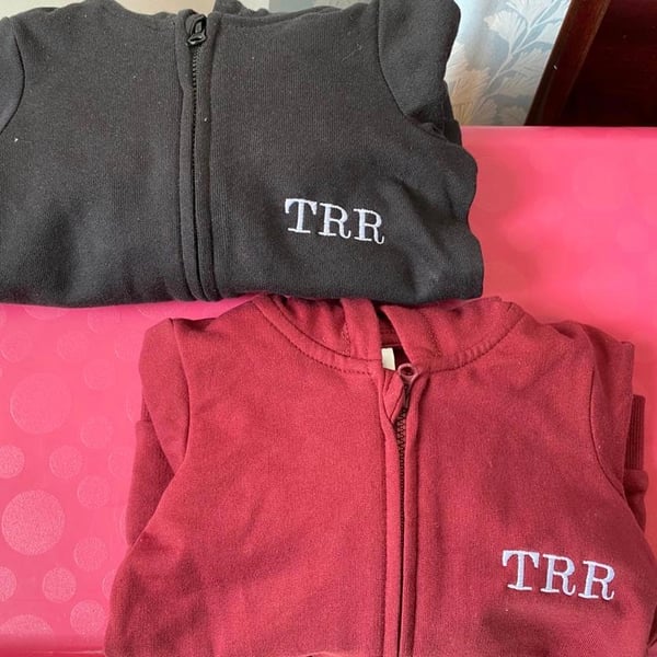 Custom order embroidered sweatshirts 