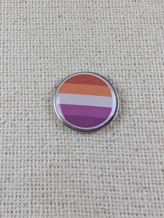 Lesbian Flag Pin - Pride Themed Badge - Large Resin Topped Pin Badge