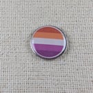Lesbian Flag Pin - Pride Themed Badge - Large Resin Topped Pin Badge