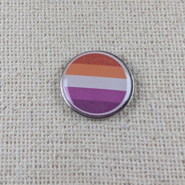 Lesbian Flag Pin - Pride Themed Badge - Large Resin Topped Pin Badge