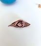 Solid Copper Rose Flower Brooch - Oxidised - Image 3