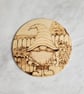 Garden gnome wooden coaster