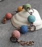 Rainbow lava bead necklace, Copper jewellery, Long multicoloured necklace - Image 10