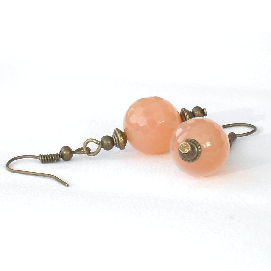 Handmade earrings, vintage style carnelian