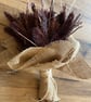 Dried Flower Bouquet Burgundy Boho Rustic Arrangement Poppy Seed Heads & Bun - Image 5