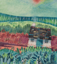 Aurora Cottage - Mixed media. Colourful. Unique. Floral. Mounted  - Image 5