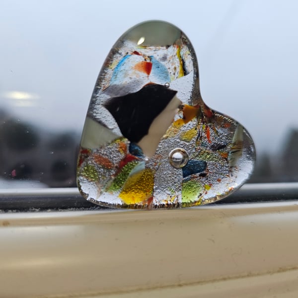Fused Glass Pocket Heart - Eco heart