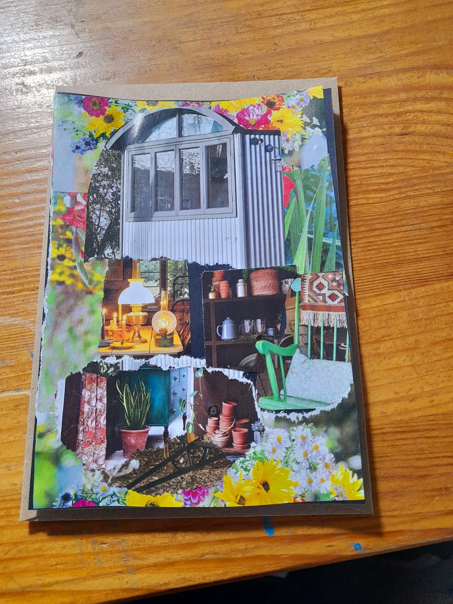 'Hideaway' Card, shabby chic junk, scrap, mixed media. 