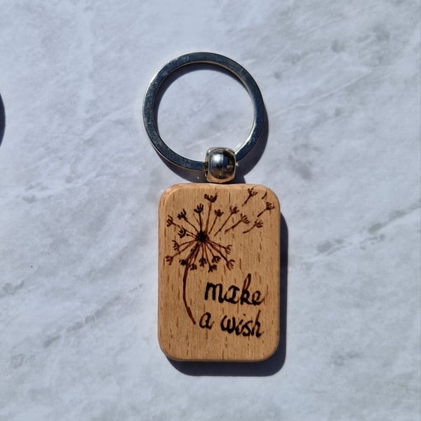 Dandelion make a wish keyring