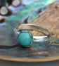 Peruvian Amazonite Ring with Sterling Silver, Hallmarked, size R - Image 4