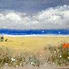 Summer Beach watercolour painting by Stephen Allen 