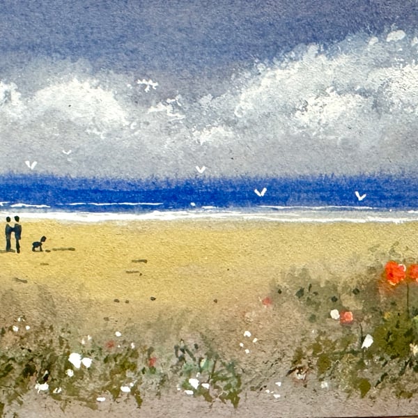 Summer Beach watercolour painting by Stephen Allen 