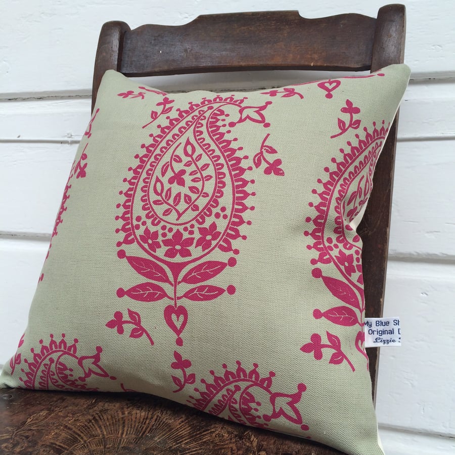 Paisley print cushion