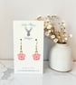 Charm Earrings - Pearlescent Flower - Pink - Image 1