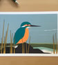 Kingfisher - bird art print - Image 2