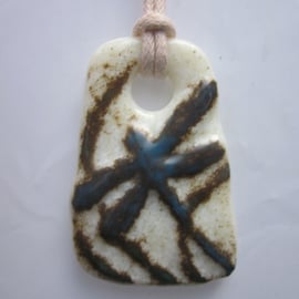 Handmade cast glass pendant - Shadow dragonfly