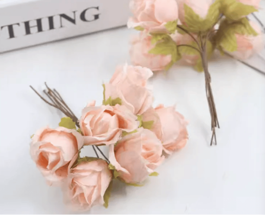 (SF015 CH pink) 30 Pcs, 3cm Fabric Artificial Flowers  