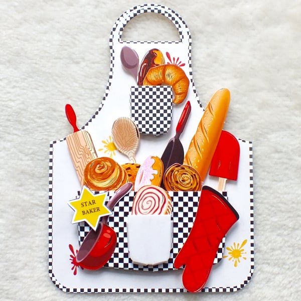 Handmade Star Baker's Apron Birthday Card