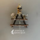 Witchy Skull Totem Dark Forest Ritual Voodoo Decor Gothic Wall Hanging with Char