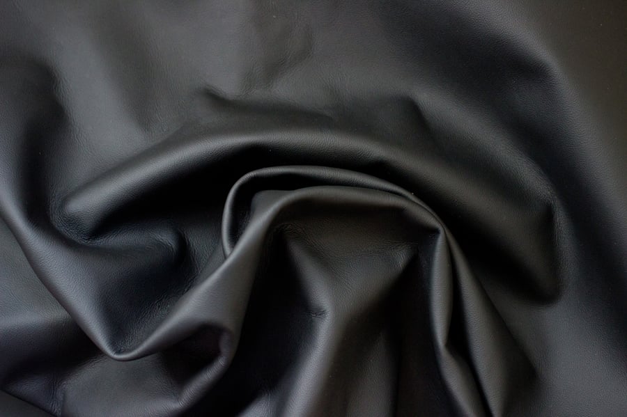 Black Leather - 100% Genuine Cow Hide Cut - 24 inches X 6.5 inches