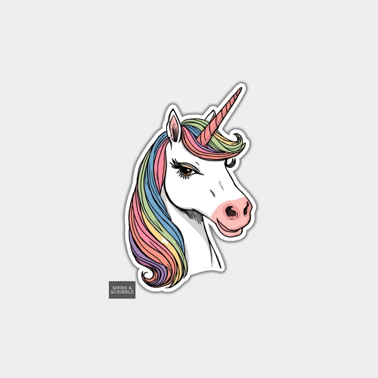 Funny Vinyl Sticker For Adults - Cute Unicorn
