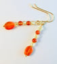 Carnelian Earrings With Yellow Swarovski Crystals - Handmade In Devon - Image 10