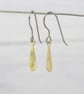 Hypoallergenic titanium ear wires - Brass stem dangle earrings - Delicate small  - Image 5
