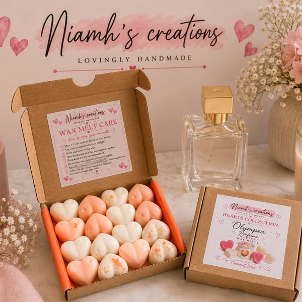 Olympea Perfume Inspired Heart Wax Melts Luxury Home Fragrance (UK), Vegan, 