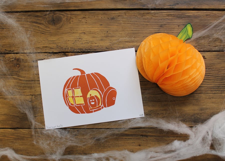 Home sweet home A5 Lino print