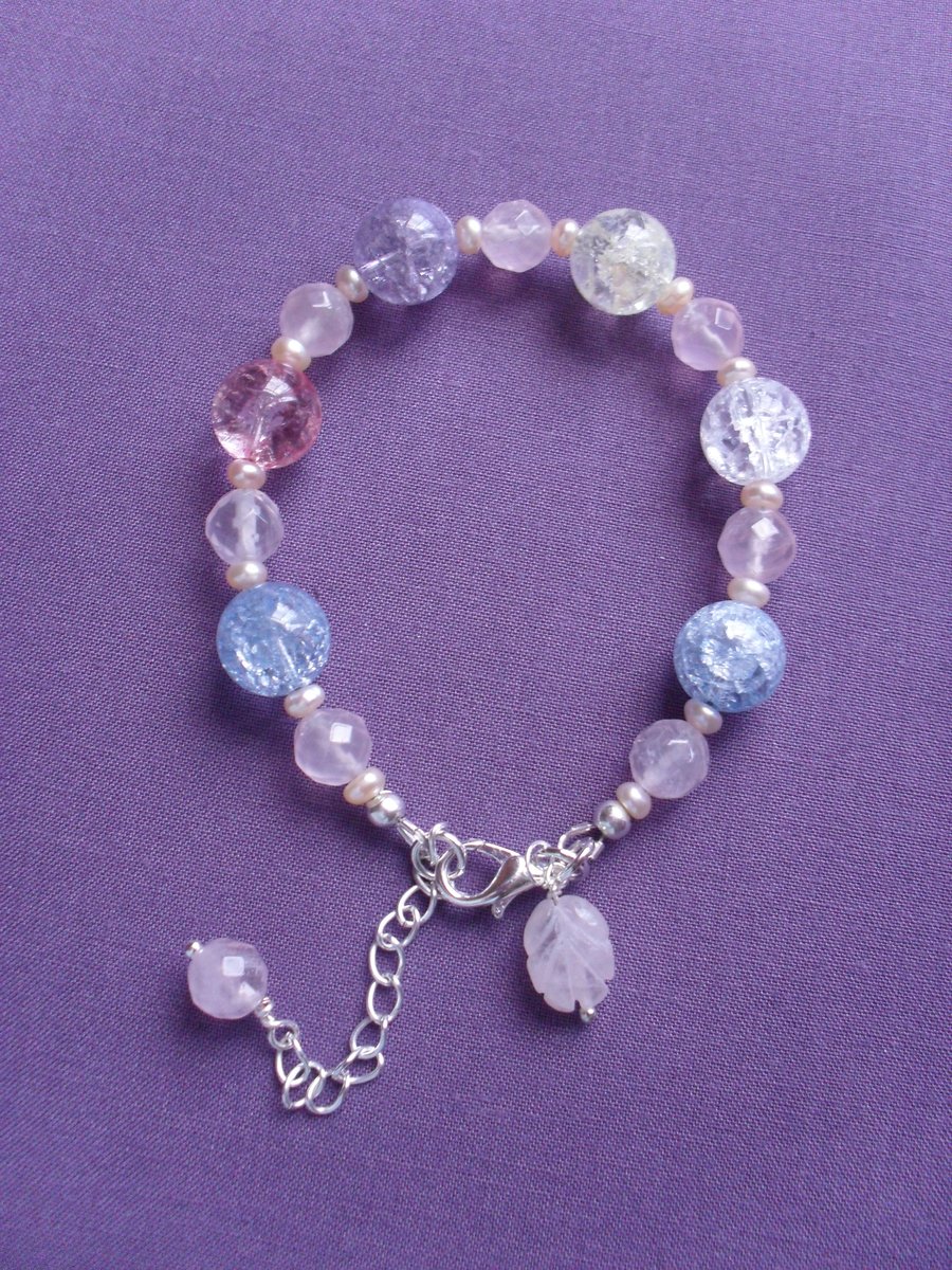 Quartz and Fresh Water Pearl Bracelet