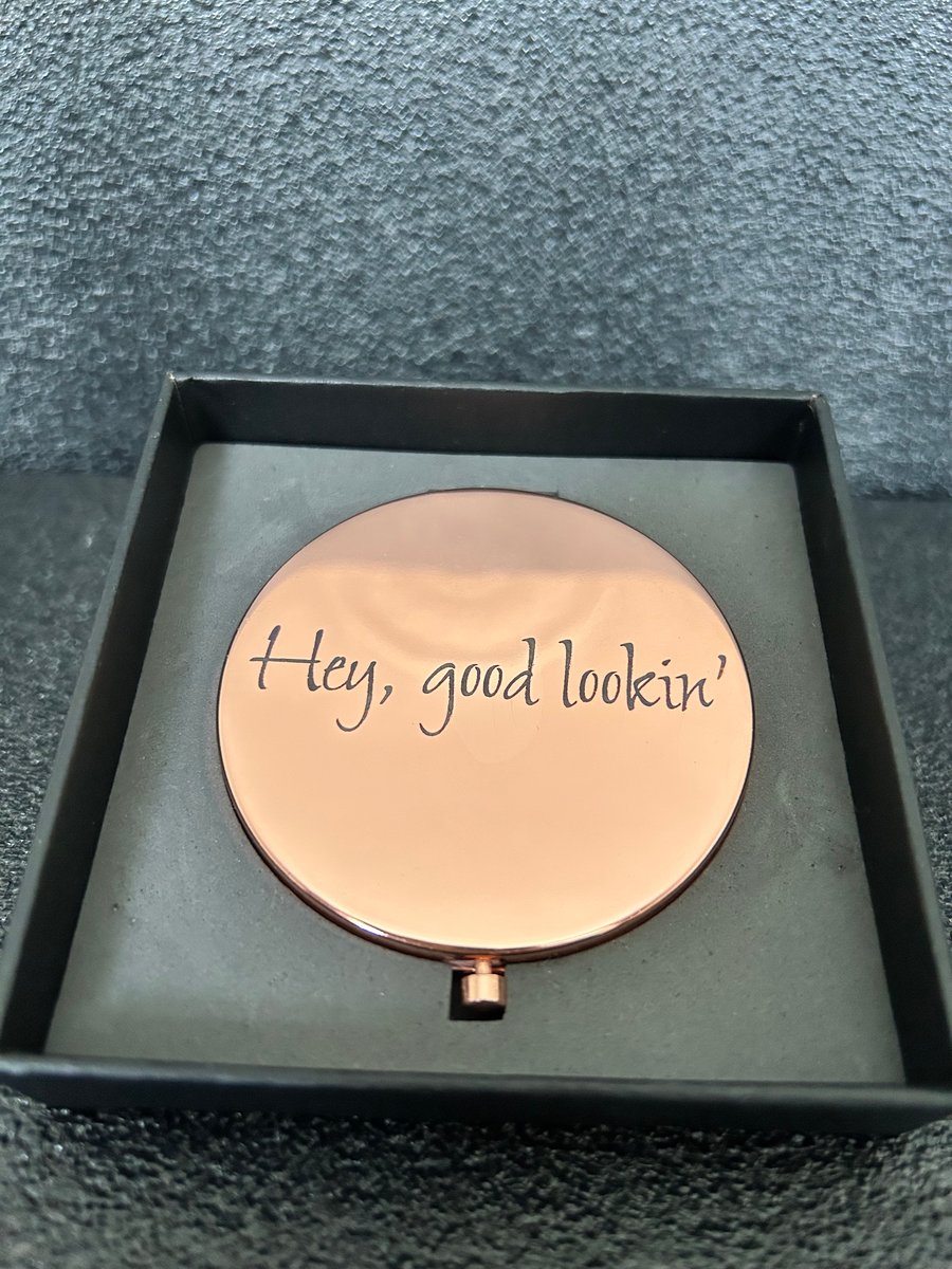 Silver compact mirror