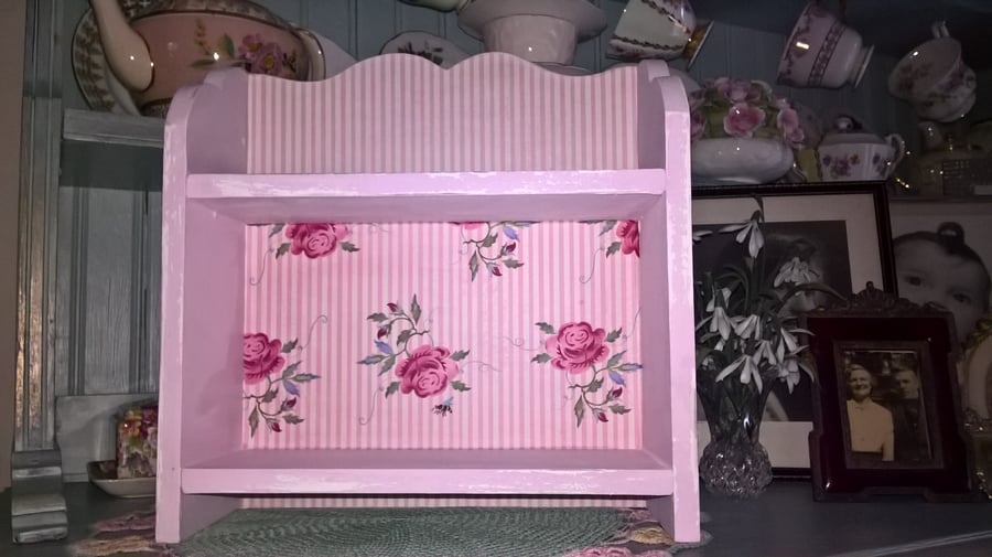 Handcrafted Wooden Shelf Unit Storage made with Emma Bridgewater Design Rose & B