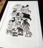 Animal A-Z Alphabet - lino cut  - Image 8