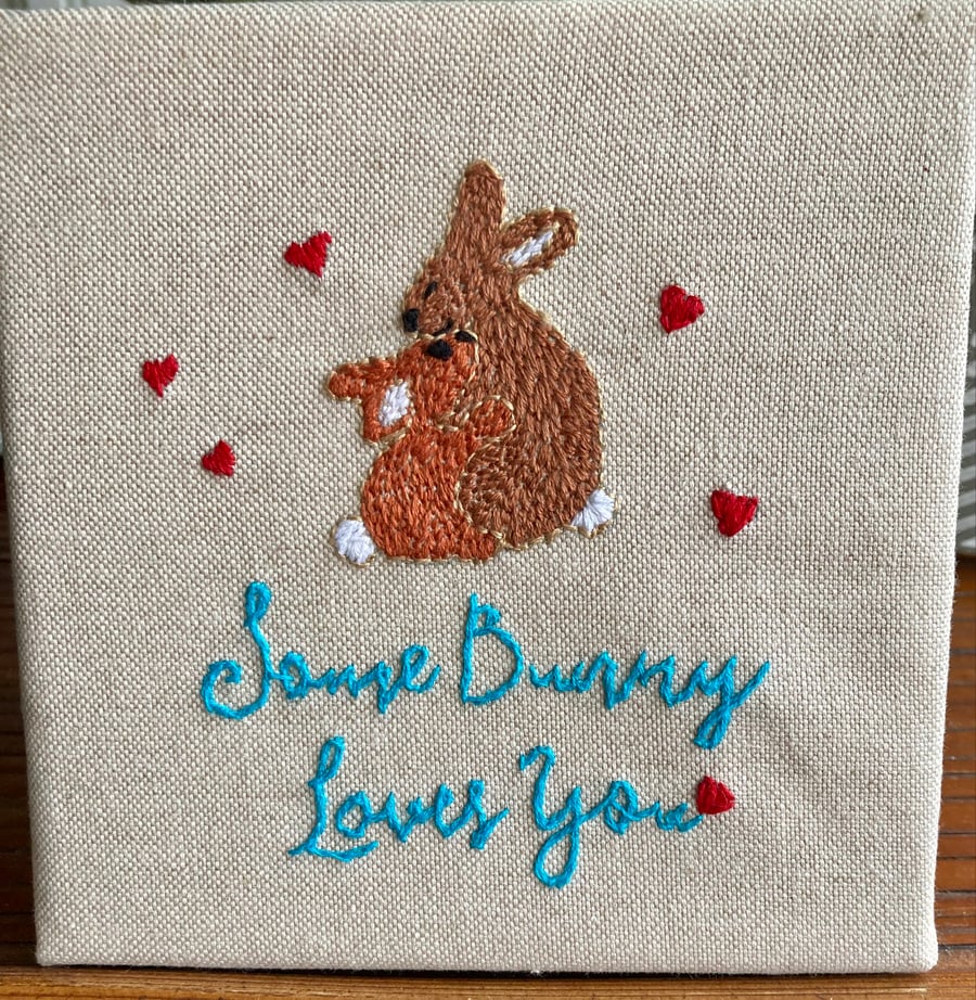 Hand embroidered Rabbit picture 