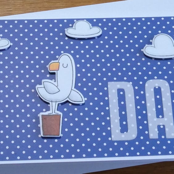 Gulls Card For Dad with Free Gift Tag - Father's Day, Birthday