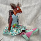 Handcrafted Textile Doll- Sandy the Red Squirrel 