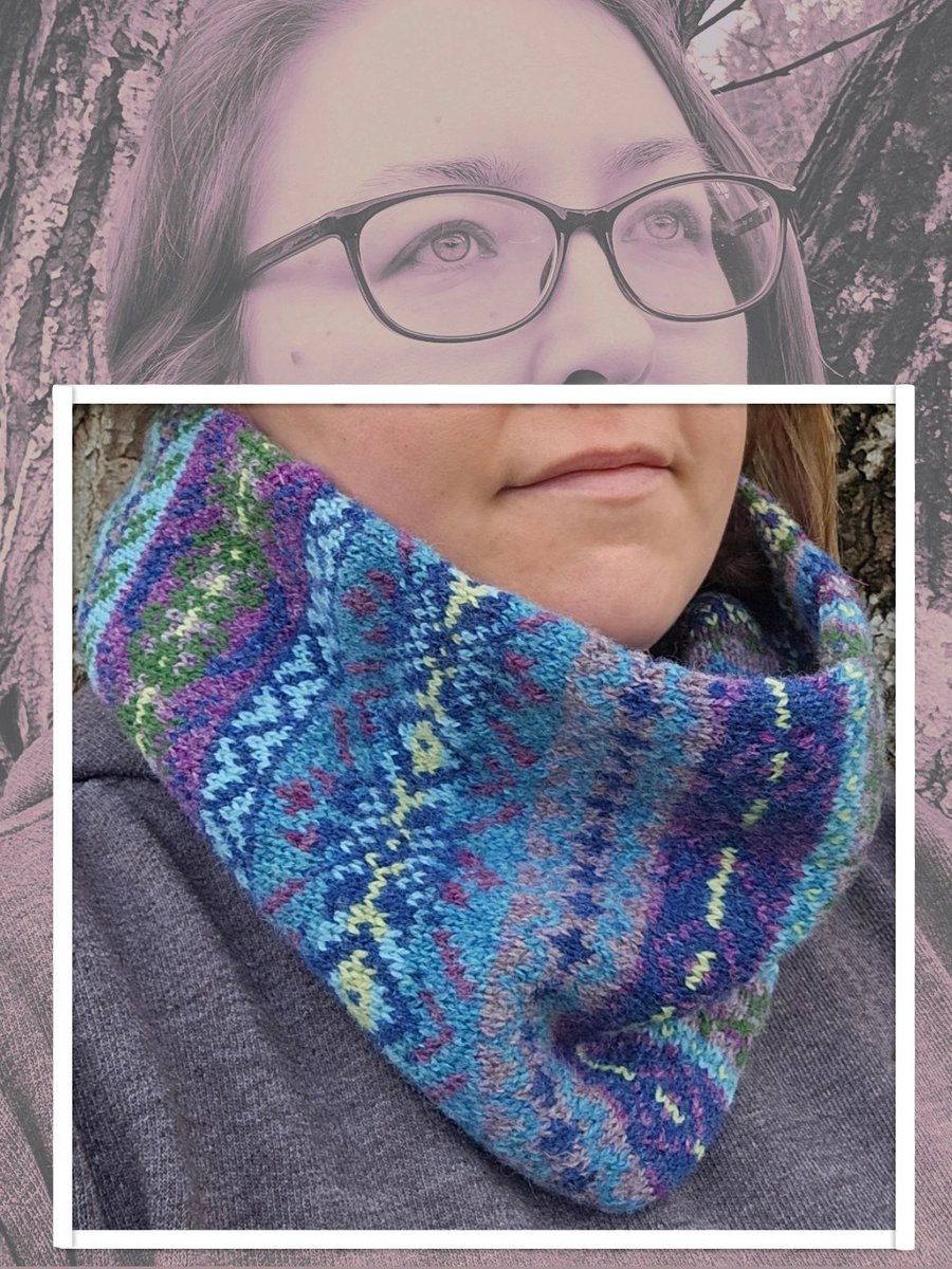 Hand Knit Fair Isle Cowl