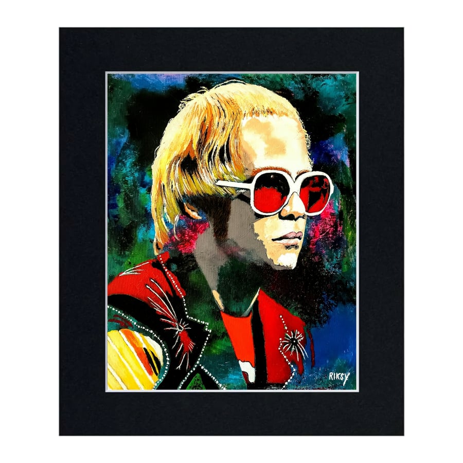 Elton John Art Print with Mount