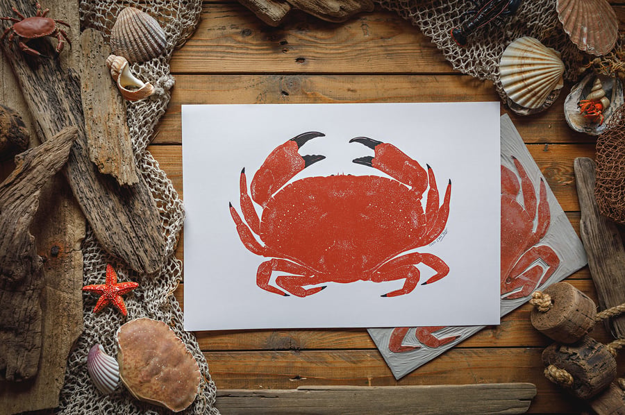 Cromer crab print A3