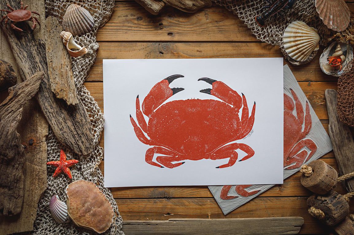 Cromer crab print A3
