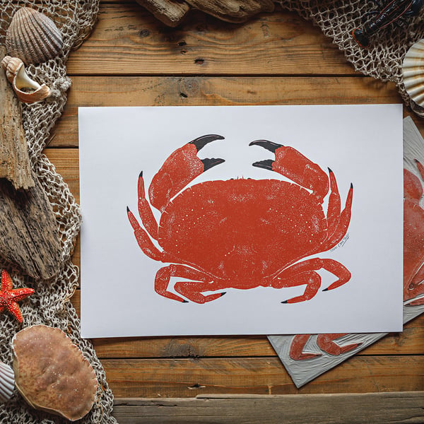 Cromer crab print A3